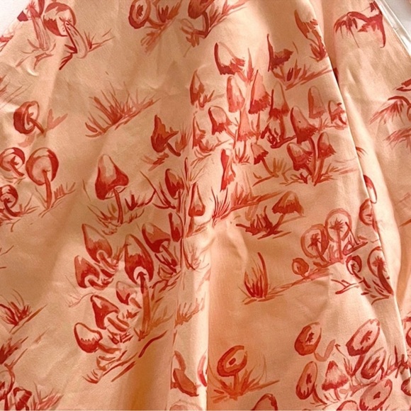 Shannon Retseck Studio Christmas Mushroom Peach Sienna Toile Bow Tree Skirt - Picture 5 of 8